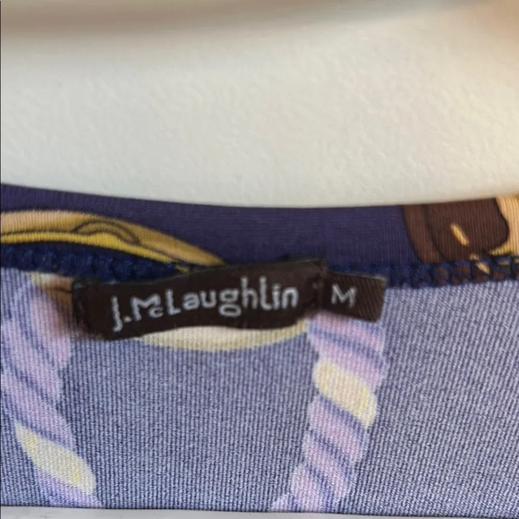 Versace-Inspired J. McLaughlin Purple & Gold Nautical Top, size M - Picture 3 of 5